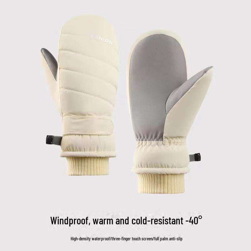 Зимние Нескользящие Утепленные Лыжные и Велосипедные Перчатки с Бархатной Подкладкой