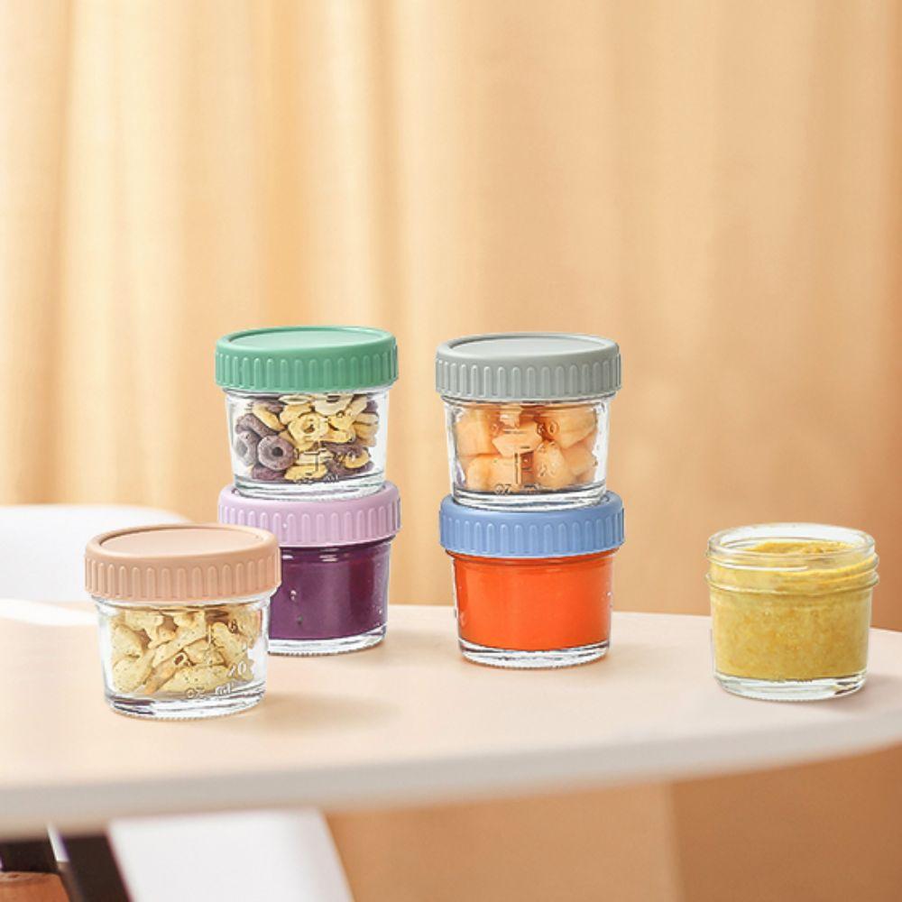 6pcs with Scale Dipping Sauce Cup Reusable Salad Dressing Container Mason Jar Baby Food Jar Honey