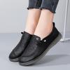 35-41 Women's Large Breathable Fashion Flat Leather Shoes with Hollow Out Shoes White Shoes Lefu Shoes