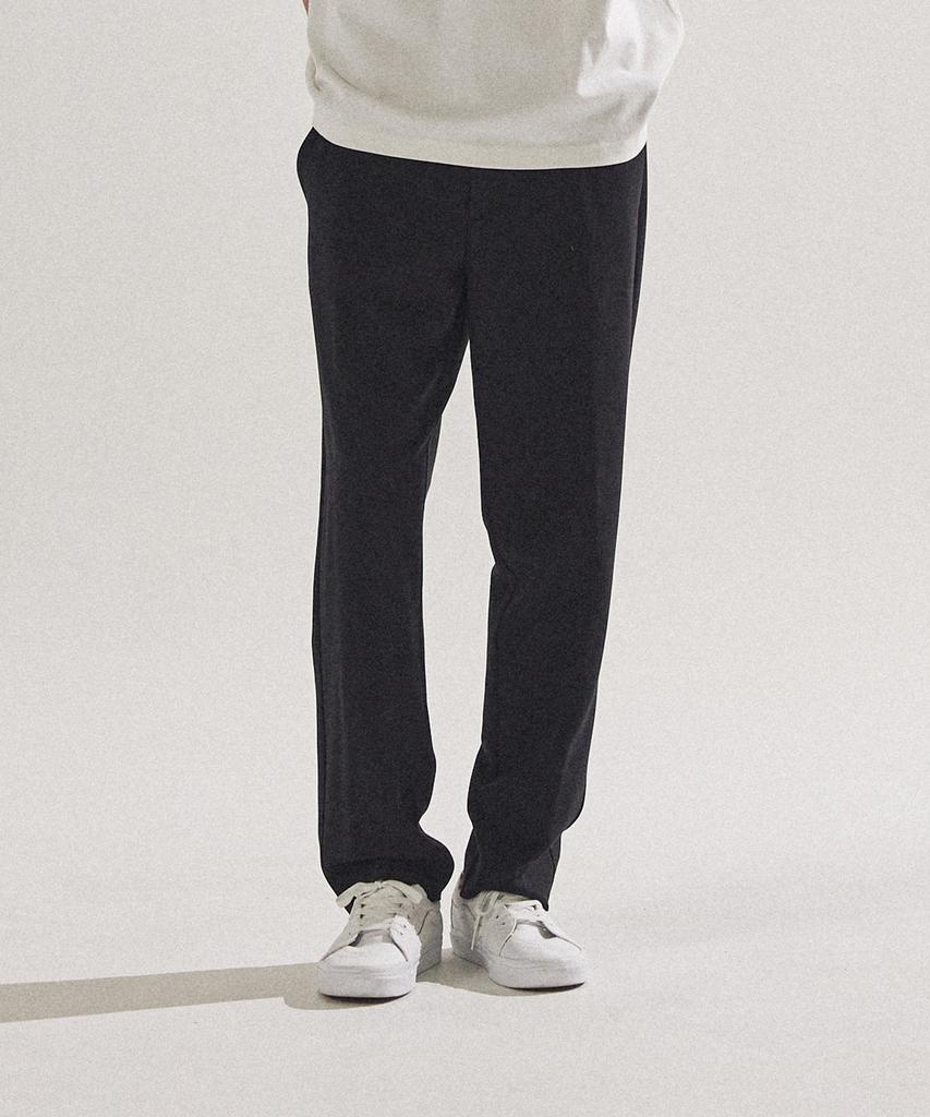 PALAP Unisex Essential Tapered Elastic Waist Slacks Pants_Pl24F7Pt013_Bk