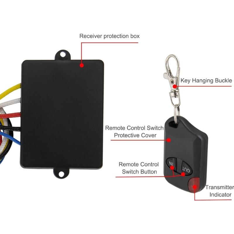 Wireless Winch Remote Control Kit Handset Switch Controller Receiver Kit Winch Control System for Car ATV Truck SUV