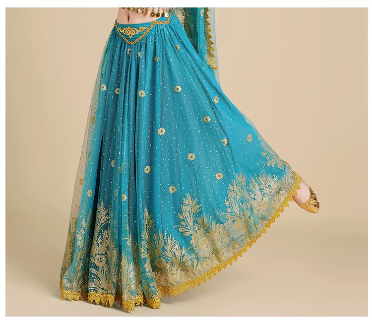 Костюм принцессы Дуньхуан из Западного региона для танца живота - Юбка-солнце 720° для экзотических выступлений.