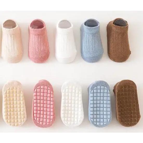 5 пар Весенне-летние носки для новорожденных, однотонные, детские носки для пола, мягкие хлопковые нескользящие носки-лодочки для девочек и мальчиков 0-5