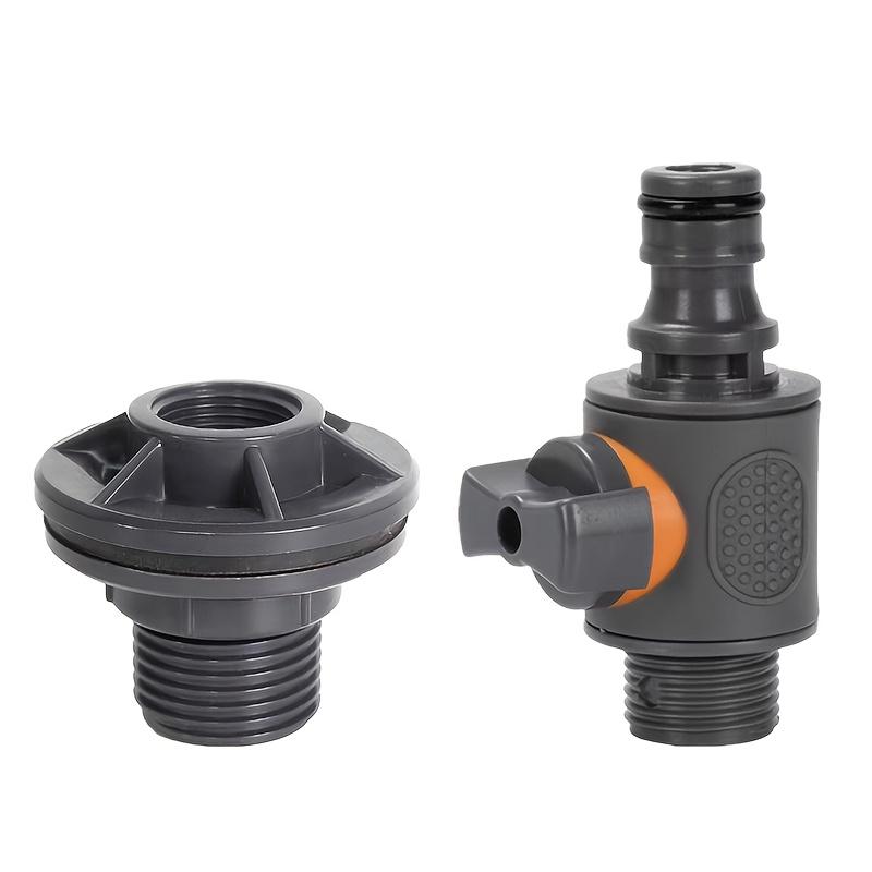 2 шт. ПВХ/IBC Адаптер для бочки для воды, Адаптер для резервуара для воды с клапаном, Комплект соединителей для сбора дождевой воды для быстрой установки, Соединитель с наружной резьбой