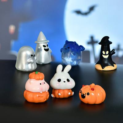 Halloween Series Micro-landscape Crystal Ball Accessories Transparent Ghost Pumpkin Resin Small Ornaments