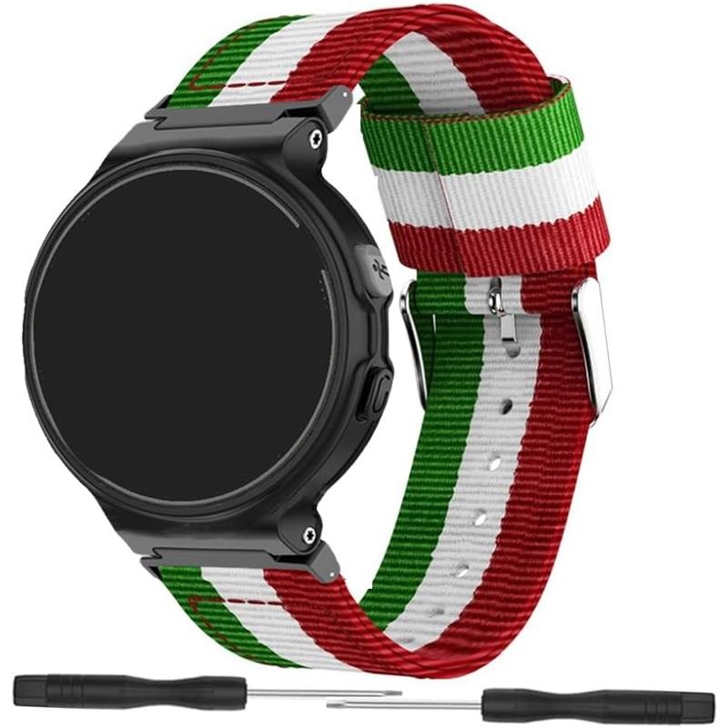 Нейлоновый ремешок для Garmin Forerunner 235 735 230 220 630 620 Цветная полоса с прошивкой Ремешок для часов Approach S20 S6 Браслет с запястьем Металлические разъемы