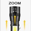 USB Мини-фонарик с подзарядкой COB+XPE LED, с зумом, встроенный аккумулятор, 3 режима освещения, для улицы, кемпинга, аварийный фонарь