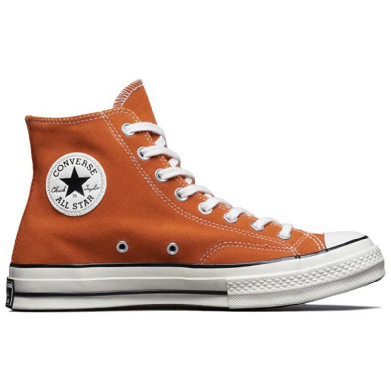 Converse Chuck 70 Chuck Hi Comfortable Trendy High-Top Canvas Shoes Unisex Orange and White
