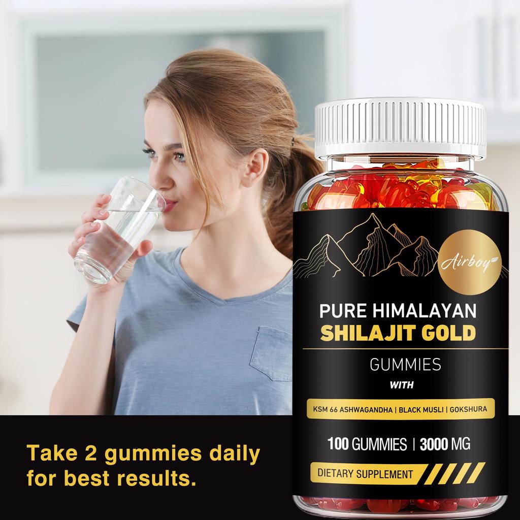 All-natural Shiraiji gummies, rich in Ashwagandha and ginseng extracts, promote muscle recovery, suitable for adults.