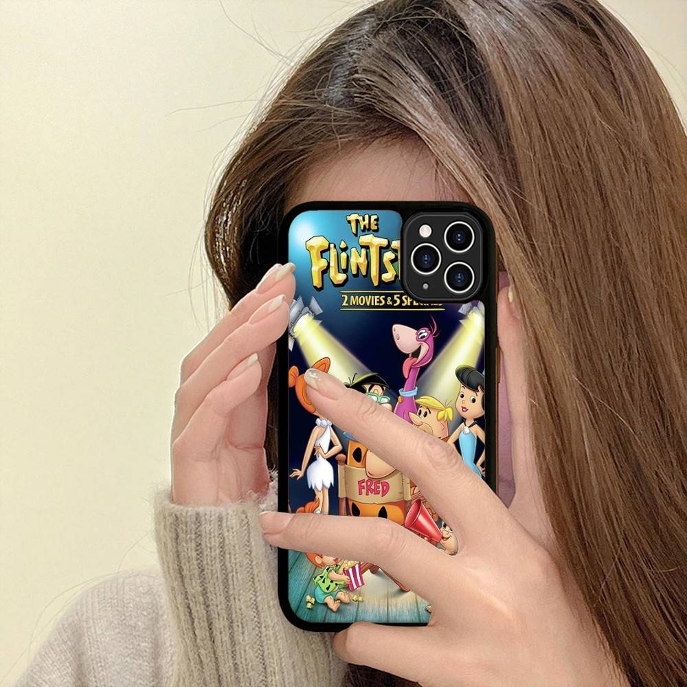 The Flintston es Cartoon Phone Case For Iphone 16 15 14 13 12 11 Pro Max Plus Shockproof TPU+PC Hard Case