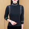 Women's Autumn and Winter New Semi-turtleneck Temperament Long-sleeved T-shirt Solid Color Versatile Design Fashionable Women's Bottoming Shirt