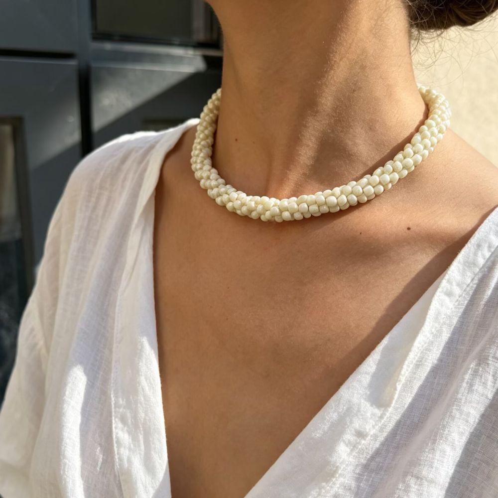 Multi-Layer Beads Women's Necklace Stainless Steel Magnetic Clasp Bohemian Necklace  Party