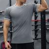 Men's Elastic Muscle T-Shirt Round Neck Short Sleeve Fitness Top Slim Fit Casual Running Tee for Sports Gym Outdoors