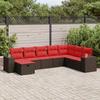 VidaXL Garden Lounge Set 8 Pcs with Brown Cushions Wicker 3325740