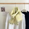 Модный шерстяной вязаный шарф Осень Зима Теплый Простой Защищающий от холода Шарф-накидка Для студентов Однотонный Универсальный Утепленный Шарф
