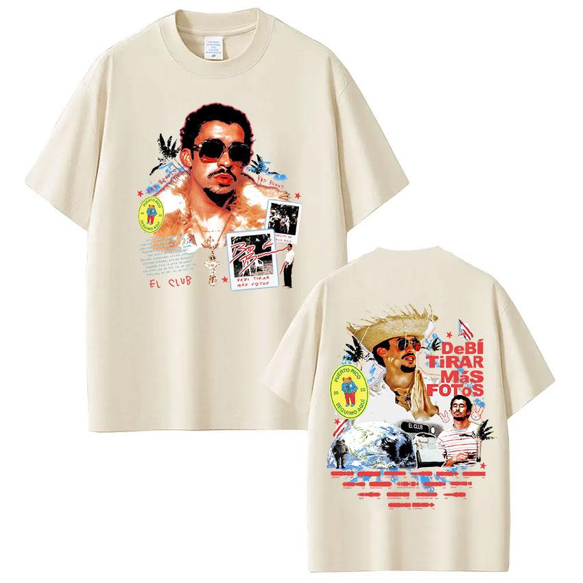 ZX Rapper Bad Bunny Debi Tirar Mas Fotos DTMF Принт Футболки Мужская Одежда Мода Харадзюку Футболка Хлопковые Футболки с Коротким Рукавом