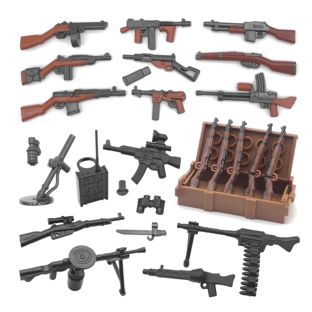 Оружие Второй мировой войны Kar98K ППШ-41 Винтовка M1 Оружие для самостоятельной сборки Фигурка военного солдата Playmobil Строительный блок Кирпич Детские Игрушки Подарок