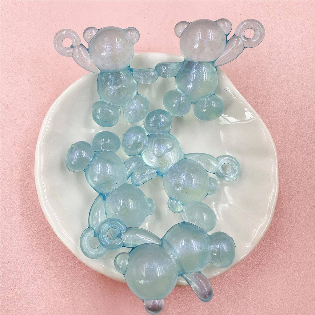 Модный кулон своими руками для изготовления ювелирных изделий 5 шт. Материал ручной работы 33,3 * 31,6 мм Акриловый машущий медведь Прозрачный