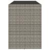 Bar Table with Glass Top Gray 185 x 80 x 110 cm Poly Rattan