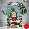 3D bosma uchun yoqimli Santa Klaus Rojdestvo naqshli futbolka Rojdestvo bilan futbolka toplari Bolalar futbolkasi Erkaklar ko'ylaklari Ayollar futbolkalari