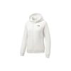 Li Ning Fitness Series Logo Print Fleece Hooded Zip-Up Sweatshirt Women Sweatshirts White AWDRE60-1
