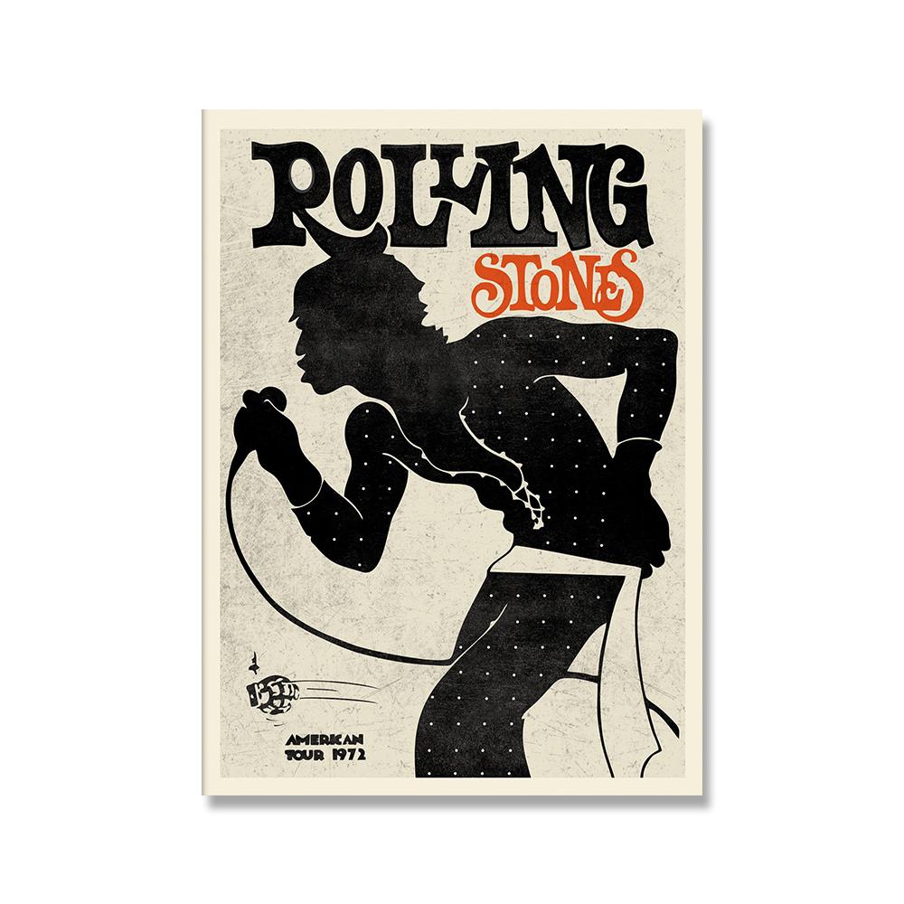 Винтажные плакаты и принты Rolling Stones, звезда рок-музыки, холст, картина, настенные художественные картины для гостиной, домашний декор, без рамки