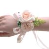 Wrist Flower Non-Fading Multi-color Decorate Elegant Bride Groom Fake Wrist Corsage for Party