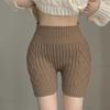 Женские зимние шорты Yousheng, трикотажные, с высокой талией, эластичные, однотонные, сохраняющие тепло, защищающие от воздействия окружающей среды, базовые шорты для повседневной носки дома и не только