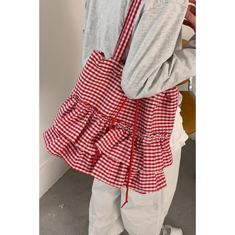 Симпатичная холщовая сумка в студенческом стиле, женская новая модная корейская сумка-тоут с кружевом большой вместимости