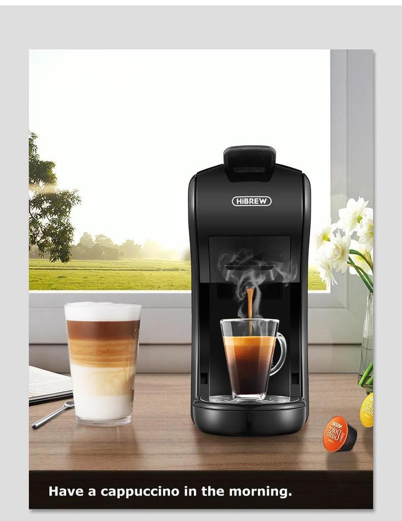 HiBREW H1A 220V Multifunctional Coffee Machine Espresso Cold and Hot Extraction Compatible Multi-capsule Small