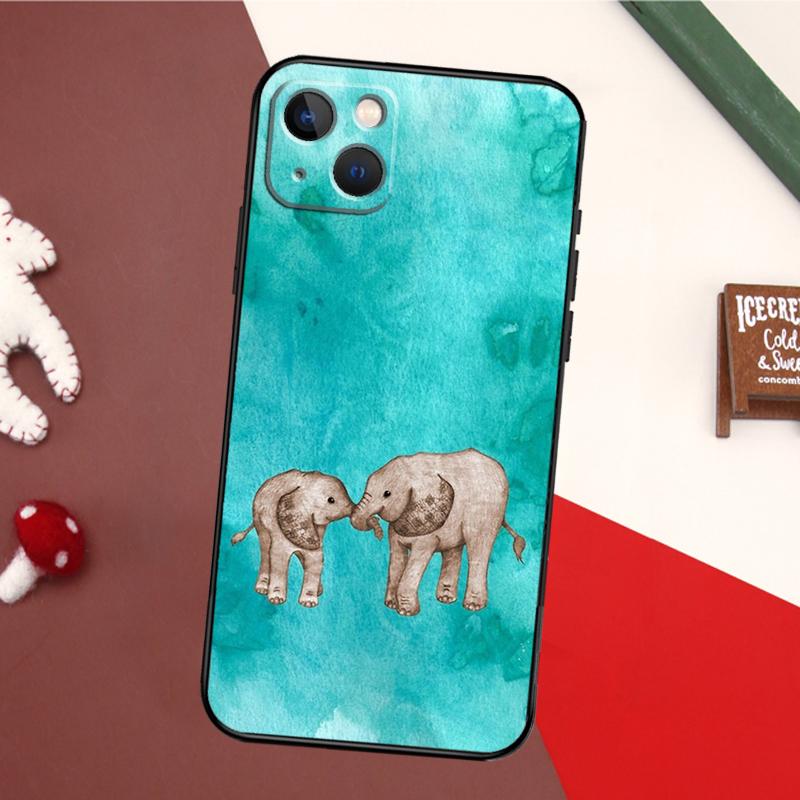 Baby Elephant Case For iPhone 14 Pro Max 16 15 11 12 13 17 Pro Max mini 15 16 Plus 16e 17 Air Back Cover