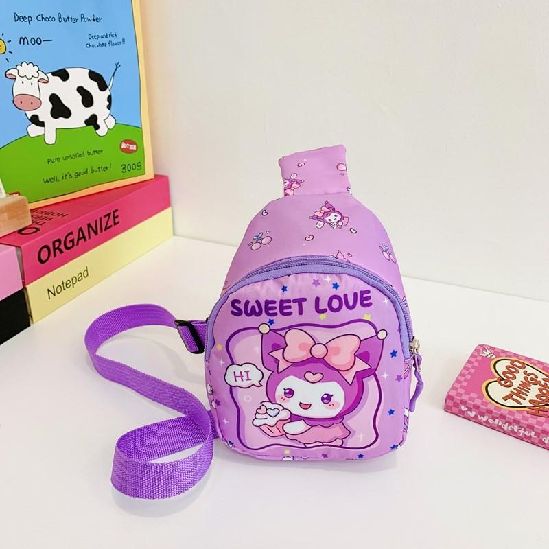 Anime Delightful Print Chest Bag For Children In Lovely Colors Perfect For Kindergarten Use