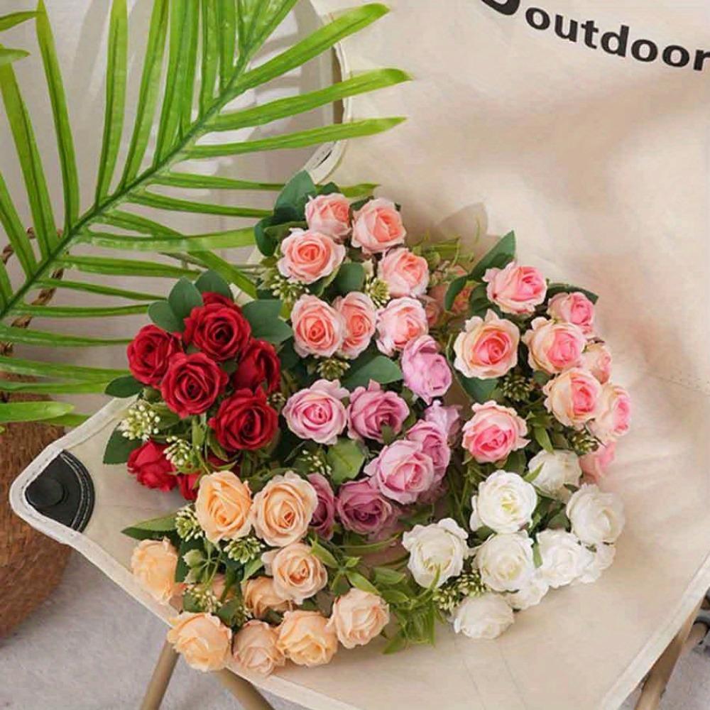 1 БУКЕТ/10 Голов Романтичные Искусственные Розы, Ароматный Букет Наложницы Свадьба DIY Вечеринка Домашнее Украшение