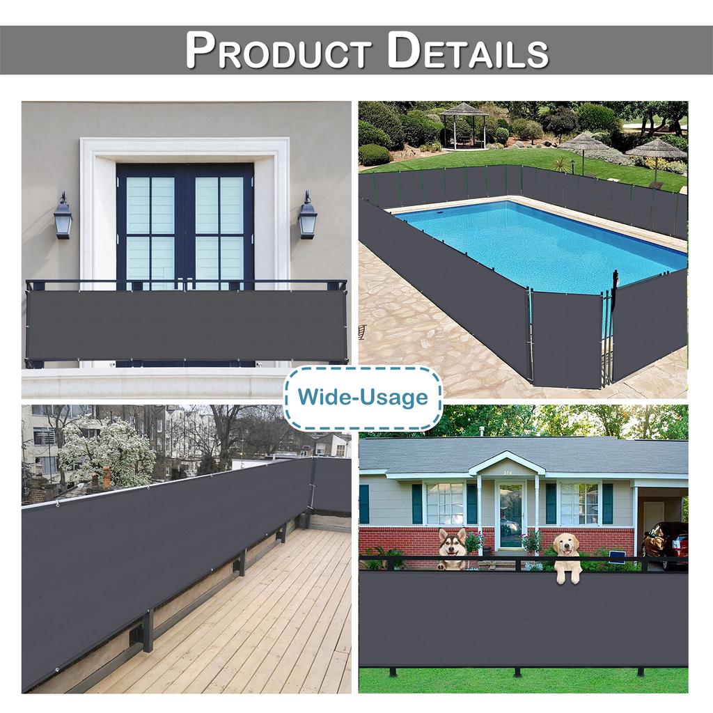 Балконный экран для уединения, ограждение, патио, водонепроницаемая ткань для защиты от ультрафиолета, 70%, щит, тент для палубы, парус, сад, крыльцо, бассейн, декор