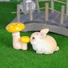 1PC Mini Simulation Rabbit Figurine Bunny Car Desktop Ornament Micro Landscape Decoration Dollhouse Miniature Toy