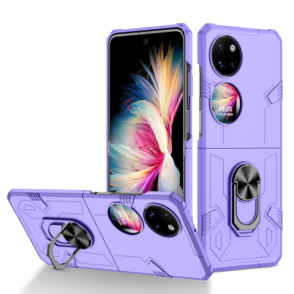 Применимо к чехлу для складного мобильного телефона Huawei P50PocketS с кольцом-подставкой Mecha, противоударный защитный чехол для P50pocket