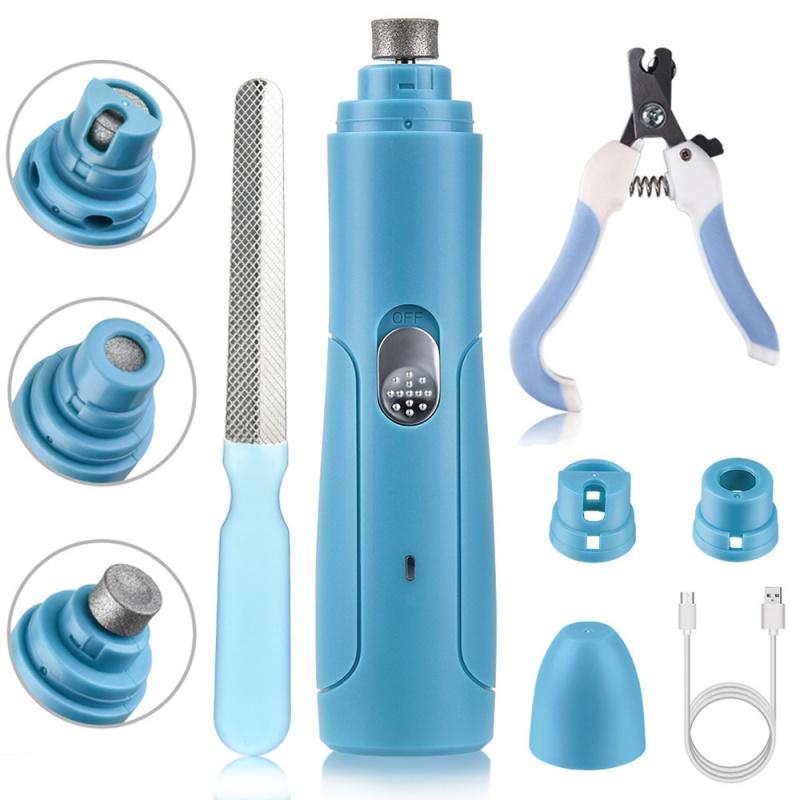 Dog Electric Nail Clippers Rechargeable Pet Nail Trimmer Painless Paws Grooming for Small Medium Dogs Cats Nail Smoothing Tools