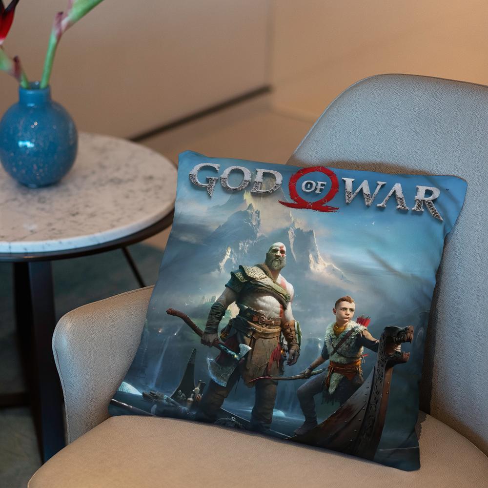 Игровой Чехол для Подушки G-God of War Ragnarok 2-в-1 Двусторонний Плюшевый Чехол для Подушки | Автомобиль/Диван/Кровать | Идеальный Подарок