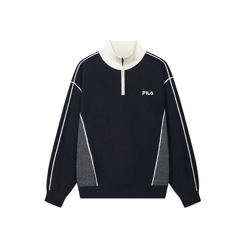 Men's FILA ORIGINALE Knitwear Men's Hero Blue Stand Collar Moderate Other