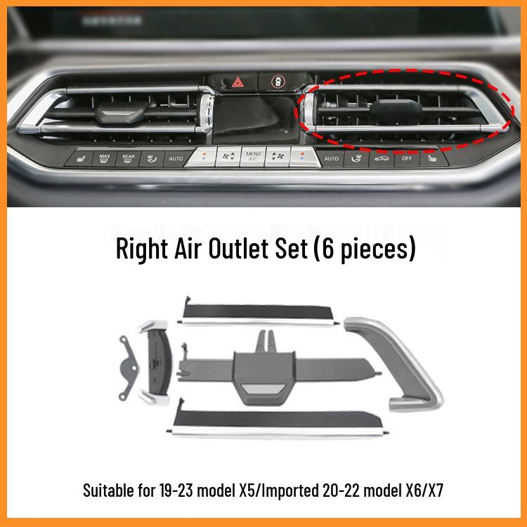 BMW X5/X6/X7 G05/G06/G07 Center Console Air Outlet Repair Kit - Silver Edge Style
