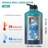 1 Gallon Insulated Water Bottle BPA Free Leak Proof 128oz Stainless Steel Large Water Jug with Straw Spout Lid Gradient Blue fo