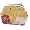 Noren Gamaguchi Pouch Flower Gamaguchi Small Item Case Made In Japan with Interior Coin Portable (Retro Pouch/Lined Blue) - Makeup, Cosmetics,