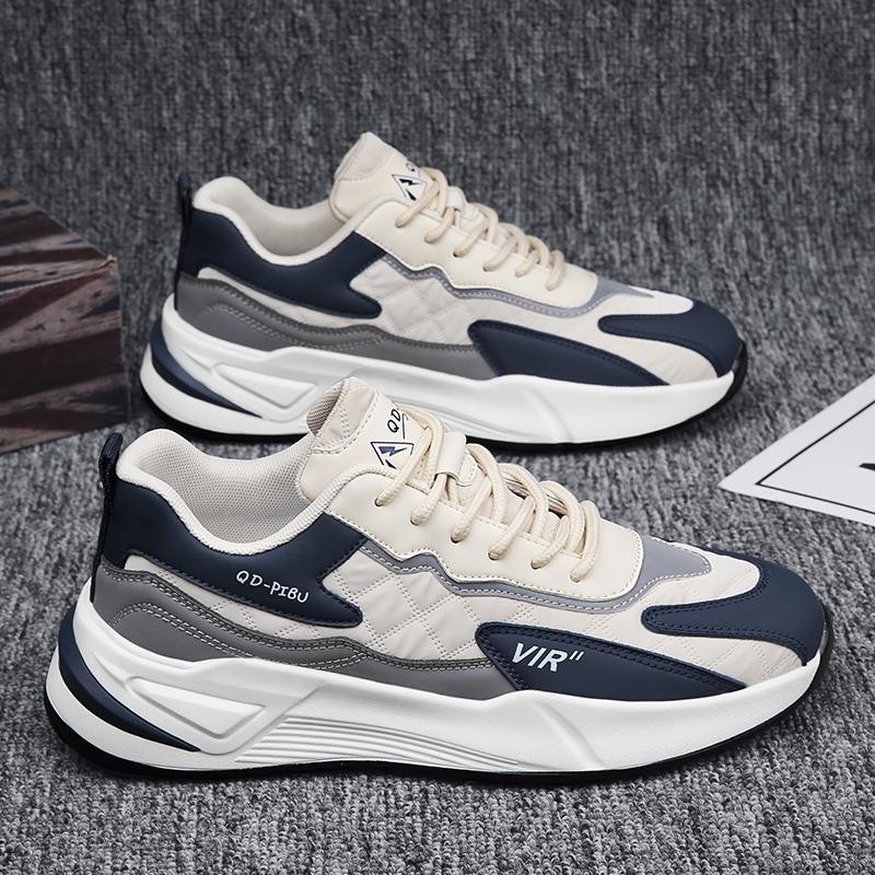 Мужская обувь Color Block, повседневная дизайнерская мужская обувь для бега на открытом воздухе, на платформе, спортивная мода, роскошь, теннис, кожаные кроссовки, мокасины