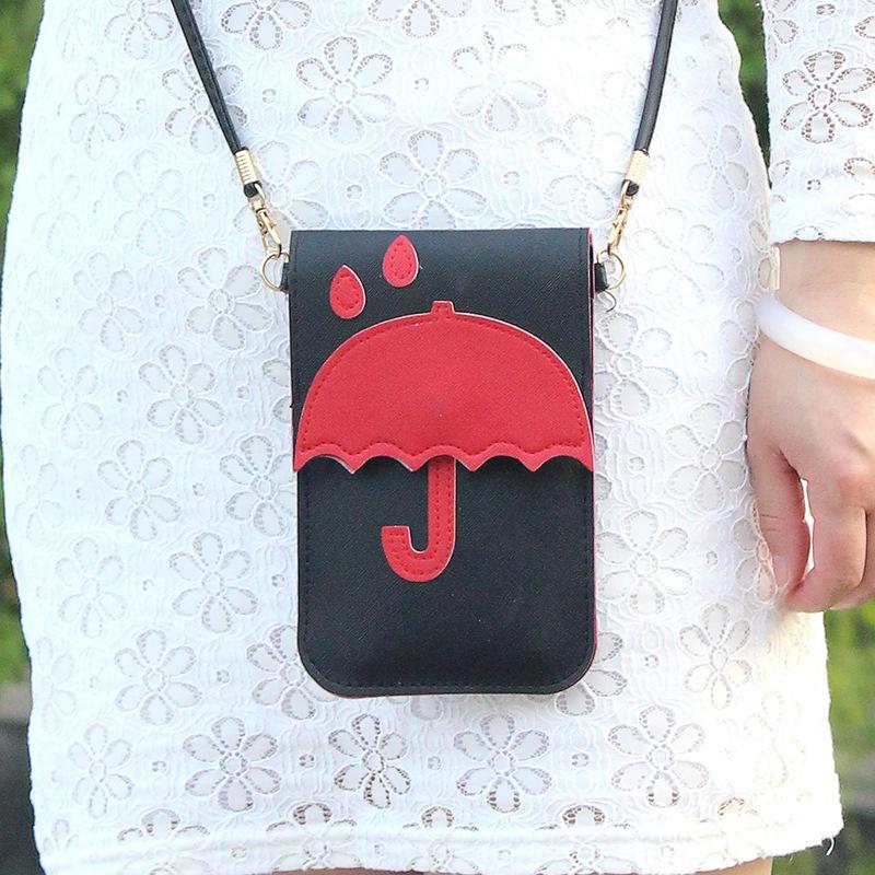 Classic Leather Women Cell Phone Wallet Pocket Purse With Shoulder Bags