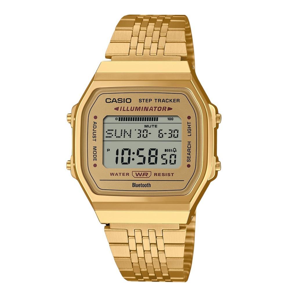 Casio Винтажный цифровой смартфон Link Gold Tone из нержавеющей стали кварцевые часы ABL-100WEG-9A унисекс