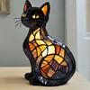 Retro Cat Lamp Stained Glass Table Light New Tabletop  Home Bedroom