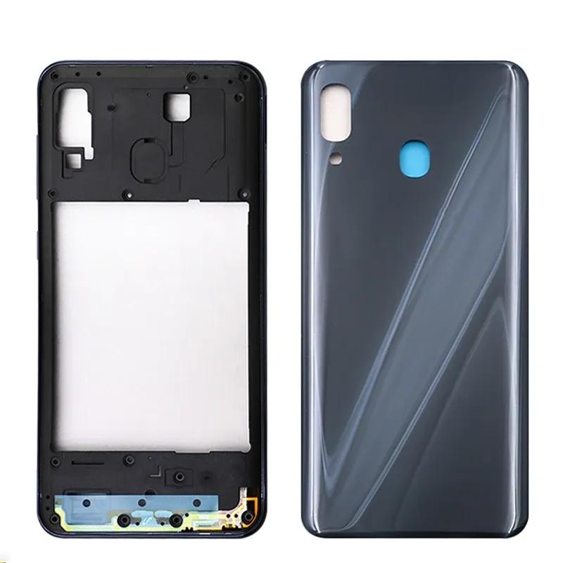 For Samsung Galaxy A30 2019 A305 A305F Middle Frame Bezel Battery Back Cover Rear By Housing Case With Camera Frame Lens