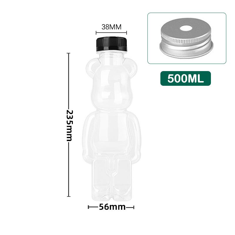 Мультяшная бутылка чая с молоком, кукольный медведь в форме прозрачной утолщенной бутылки сока