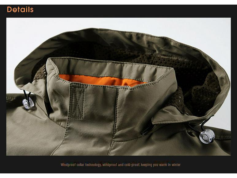 Мужская куртка средней длины с капюшоном для активного отдыха - осень/зима, плюс бархат, множество карманов, свободный крой