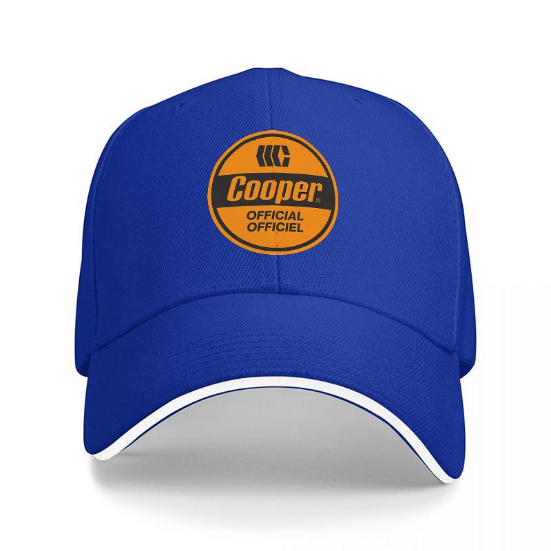 Cooper Official Apparel Black Baseball Cap with Orange Logo Design Classic Fit Adjustable Hat for Unisex and Women